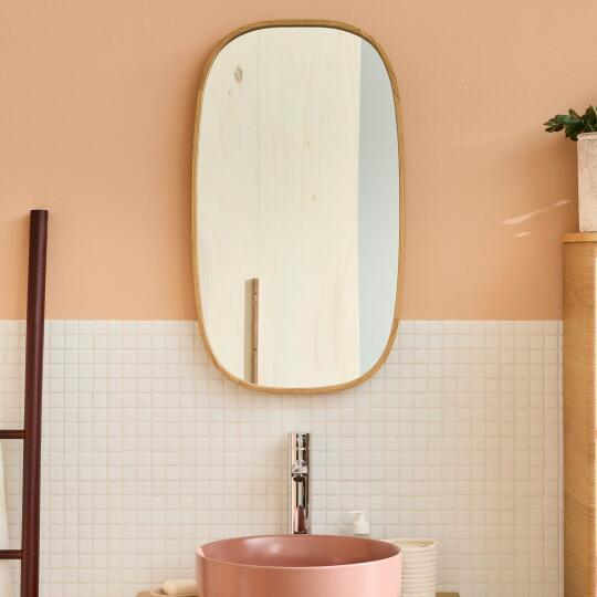 Miroir ovale chêne 40x70 cm MELOE