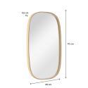 Miroir ovale chêne 40x70 cm MELOE