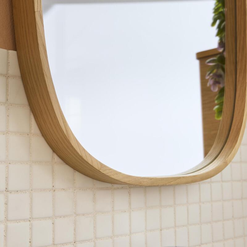 Miroir ovale chêne 40x70 cm MELOE