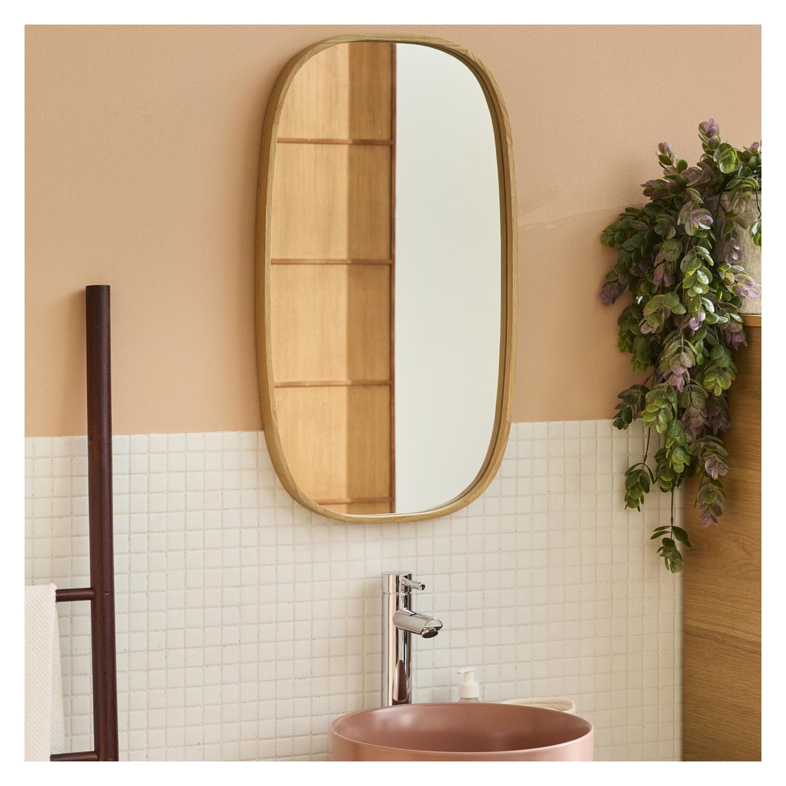 Miroir ovale chêne 40x70 cm MELOE Miroir ovale chêne 40x70 cm MELOE