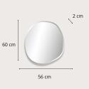 Miroir LED organique D60/80cm à bords biseautés