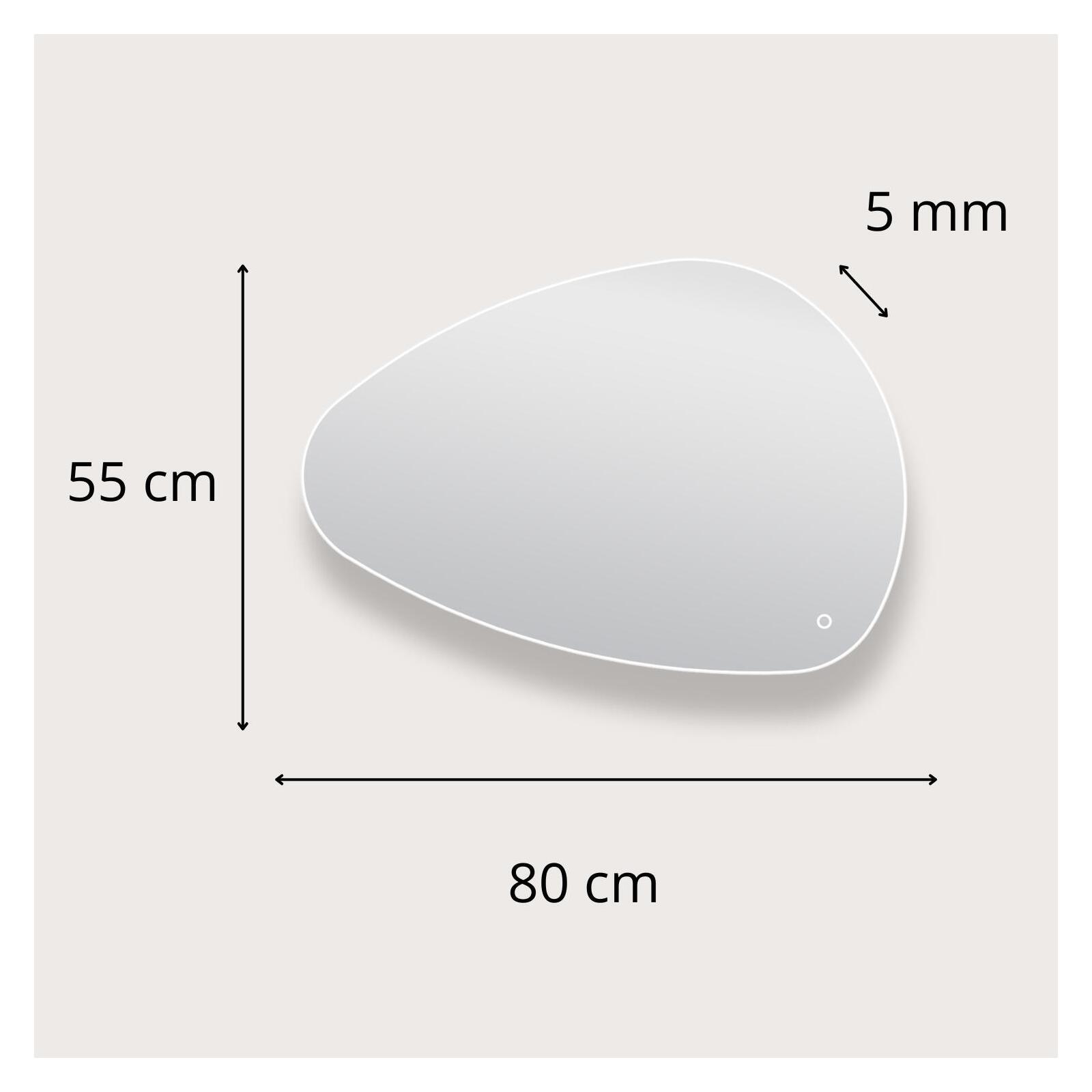 Miroir LED galet L80/120cm antibuée