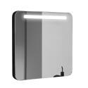 Miroir LED avec cadre en alu noir 60x70cm