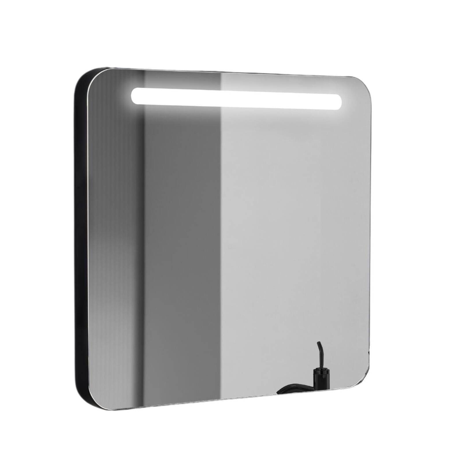Miroir LED avec cadre en alu noir 60x70cm Miroir LED avec cadre en alu noir 60x70cm