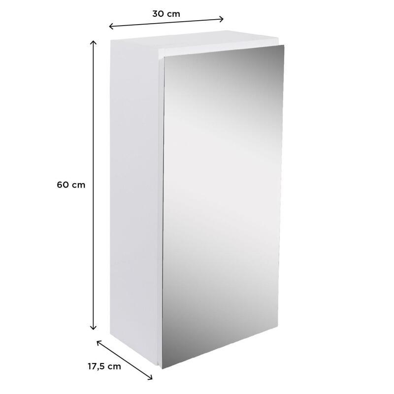 Module de rangement - Armoire de toilette - Faible profondeur - Blanc laqué