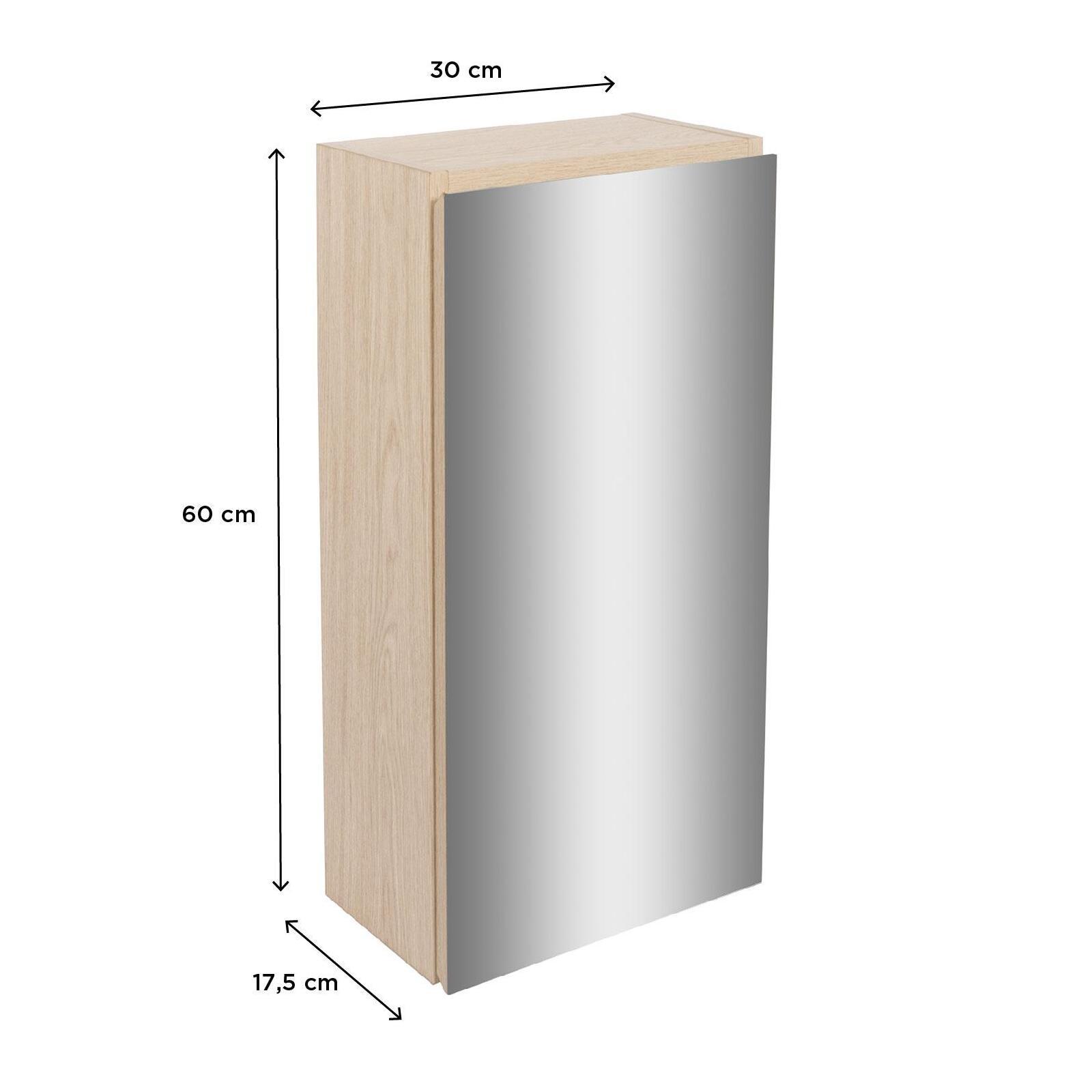 Module de rangement - Armoire de toilette - Faible profondeur - Blanc laqué