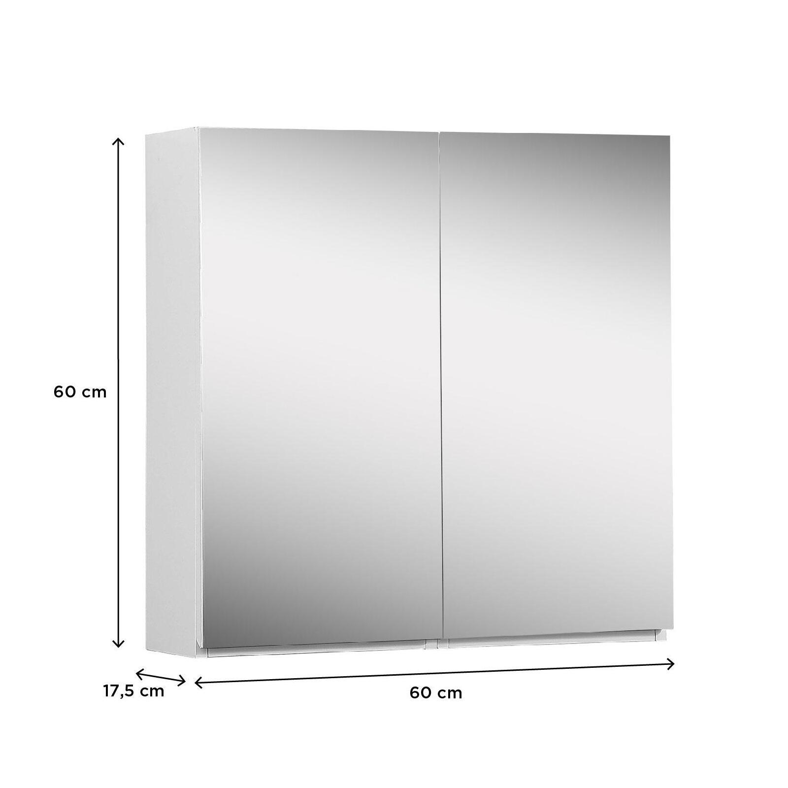 Armoire de toilette 60cm décor chêne double porte miroir