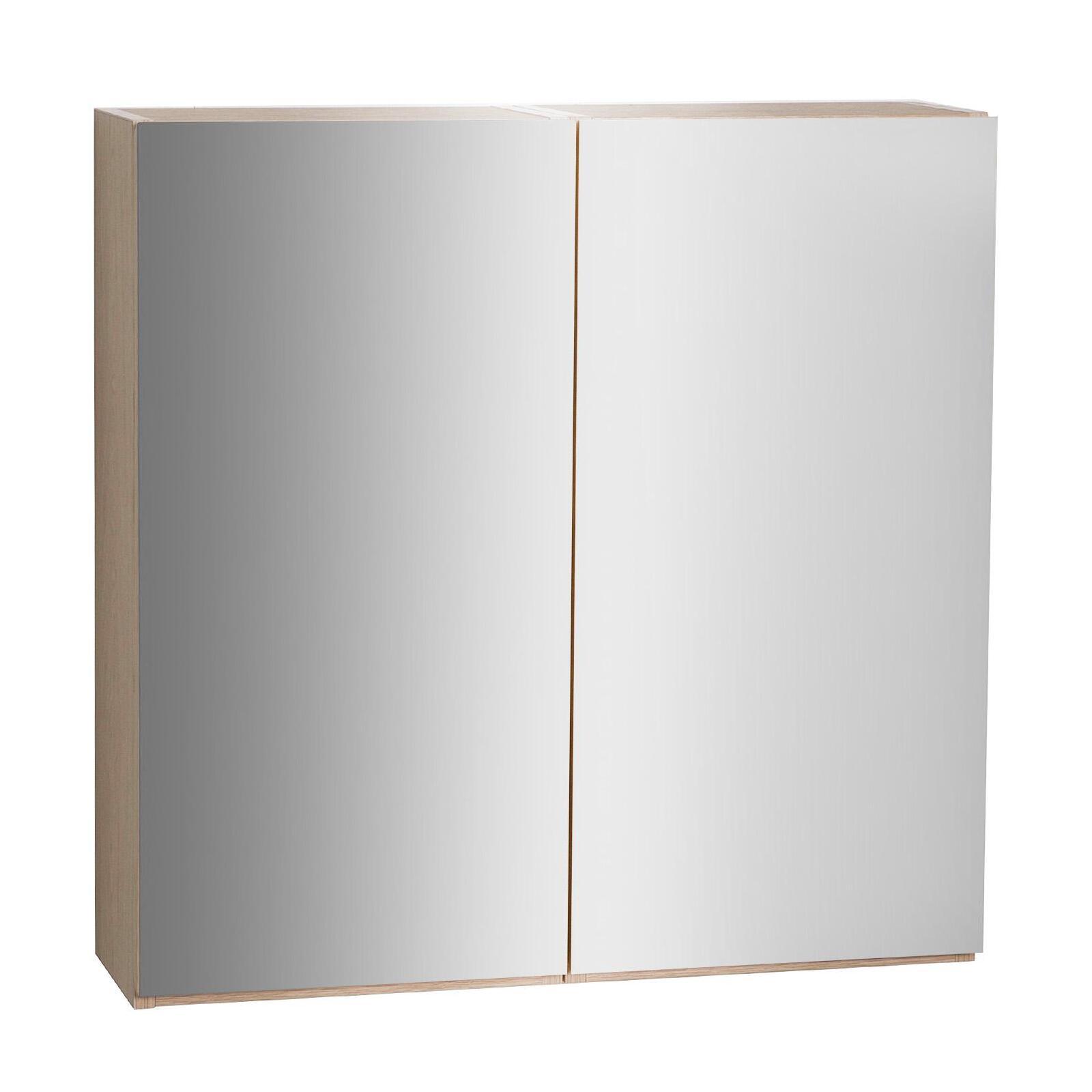 Armoire de toilette 60cm décor chêne double porte miroir