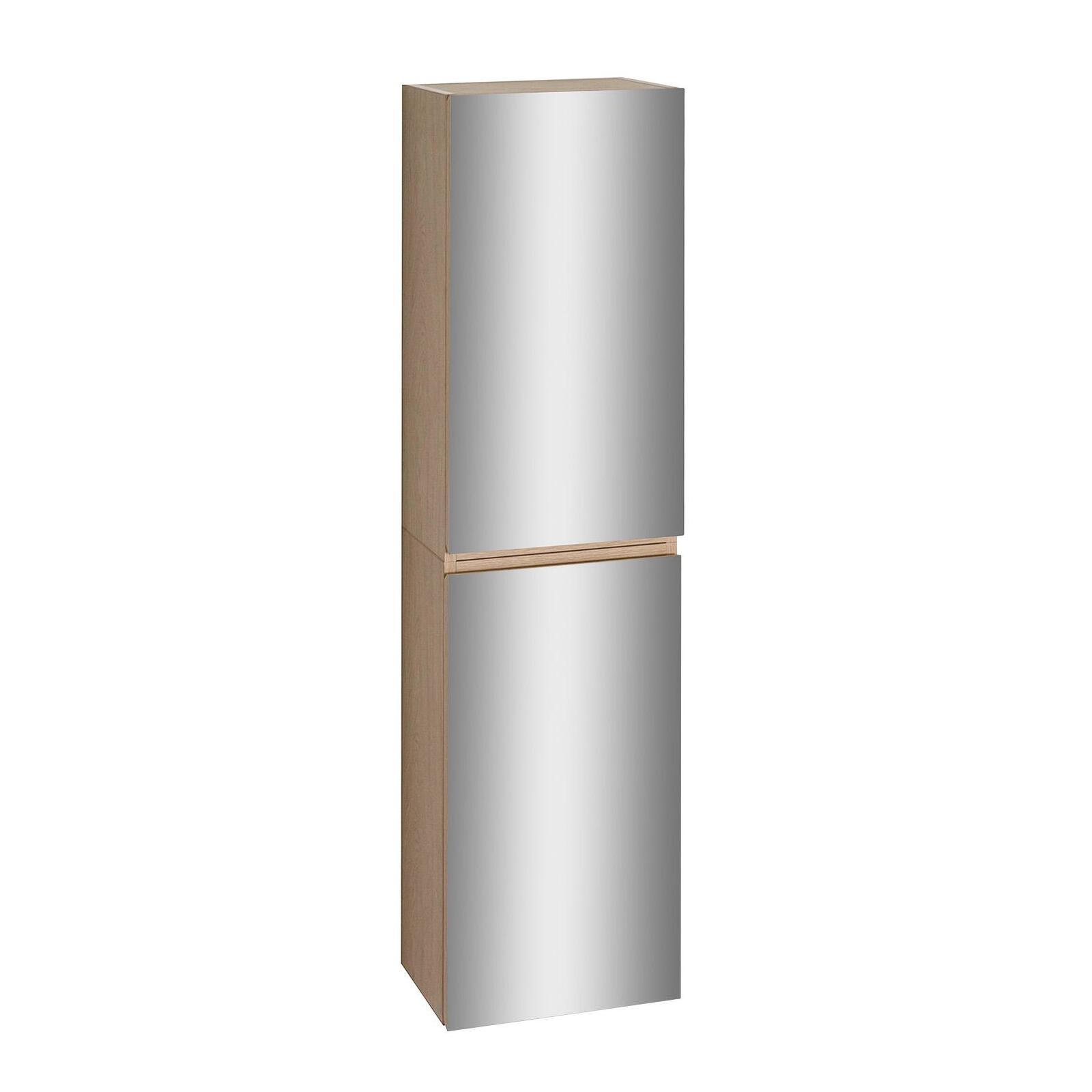 Armoire de toilette 60cm décor chêne double porte miroir