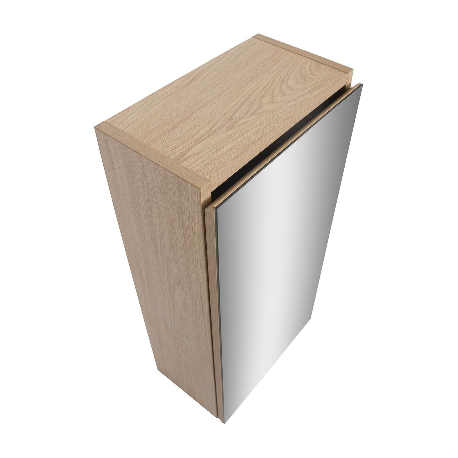 Armoire de toilette 60cm décor chêne double porte miroir