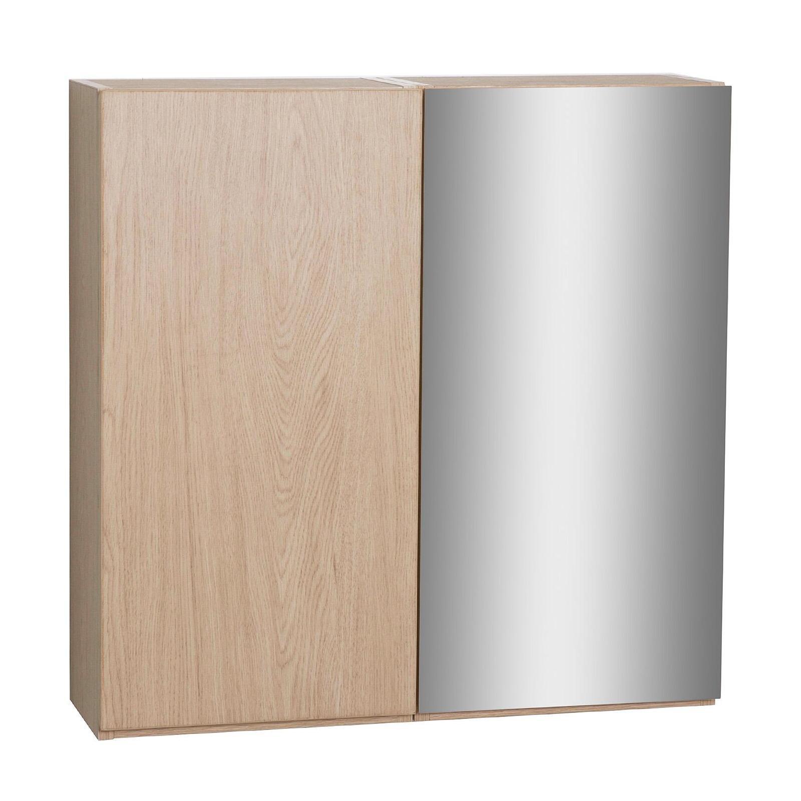 Armoire de toilette 60cm décor chêne porte + miroir Armoire de toilette 60cm décor chêne porte + miroir