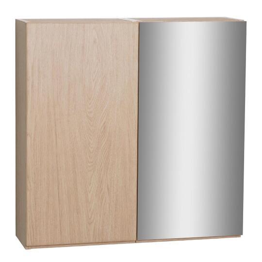 Armoire de toilette 60cm décor chêne porte + miroir