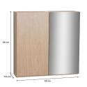 Armoire de toilette 60cm décor chêne porte + miroir