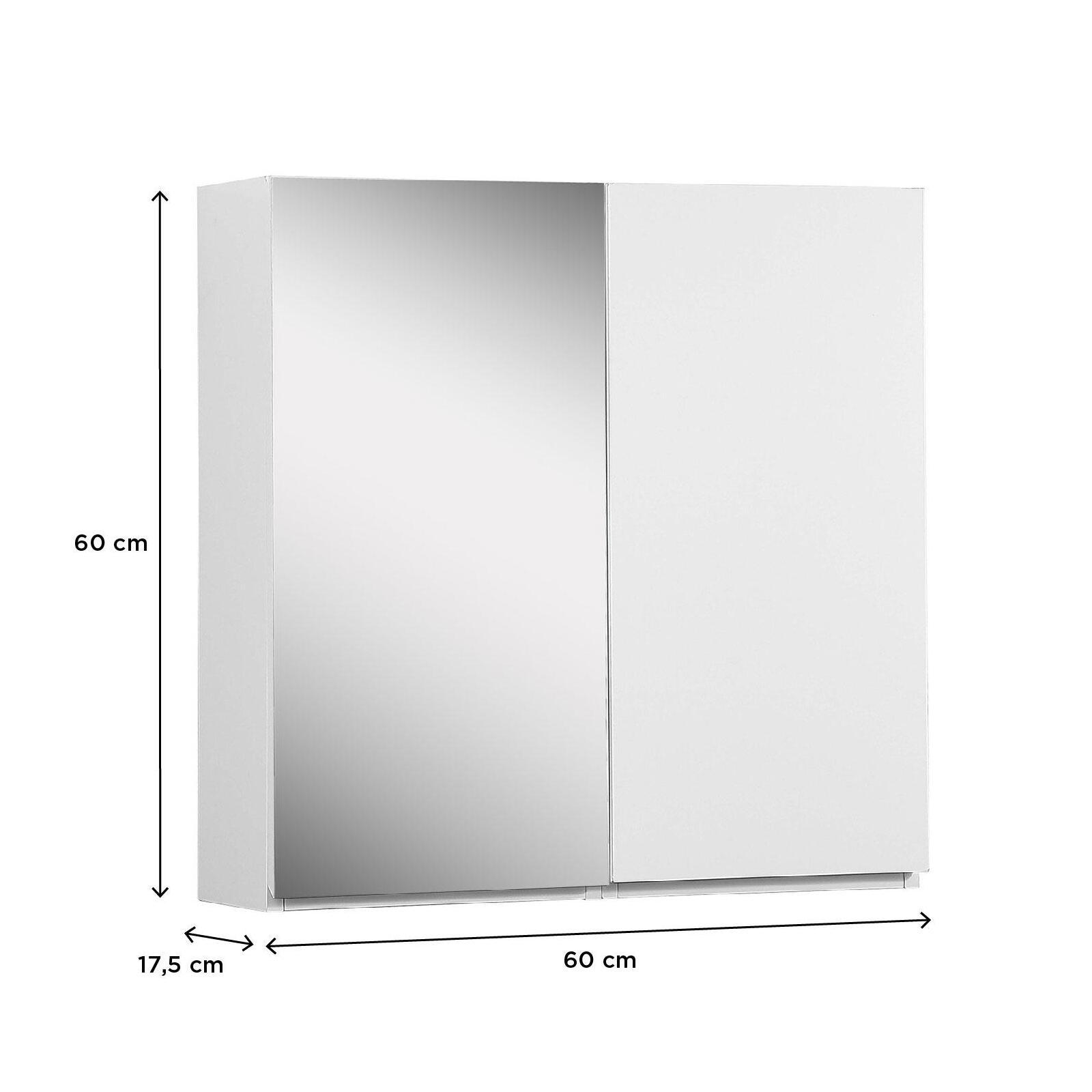 Armoire de toilette 60cm décor chêne porte + miroir