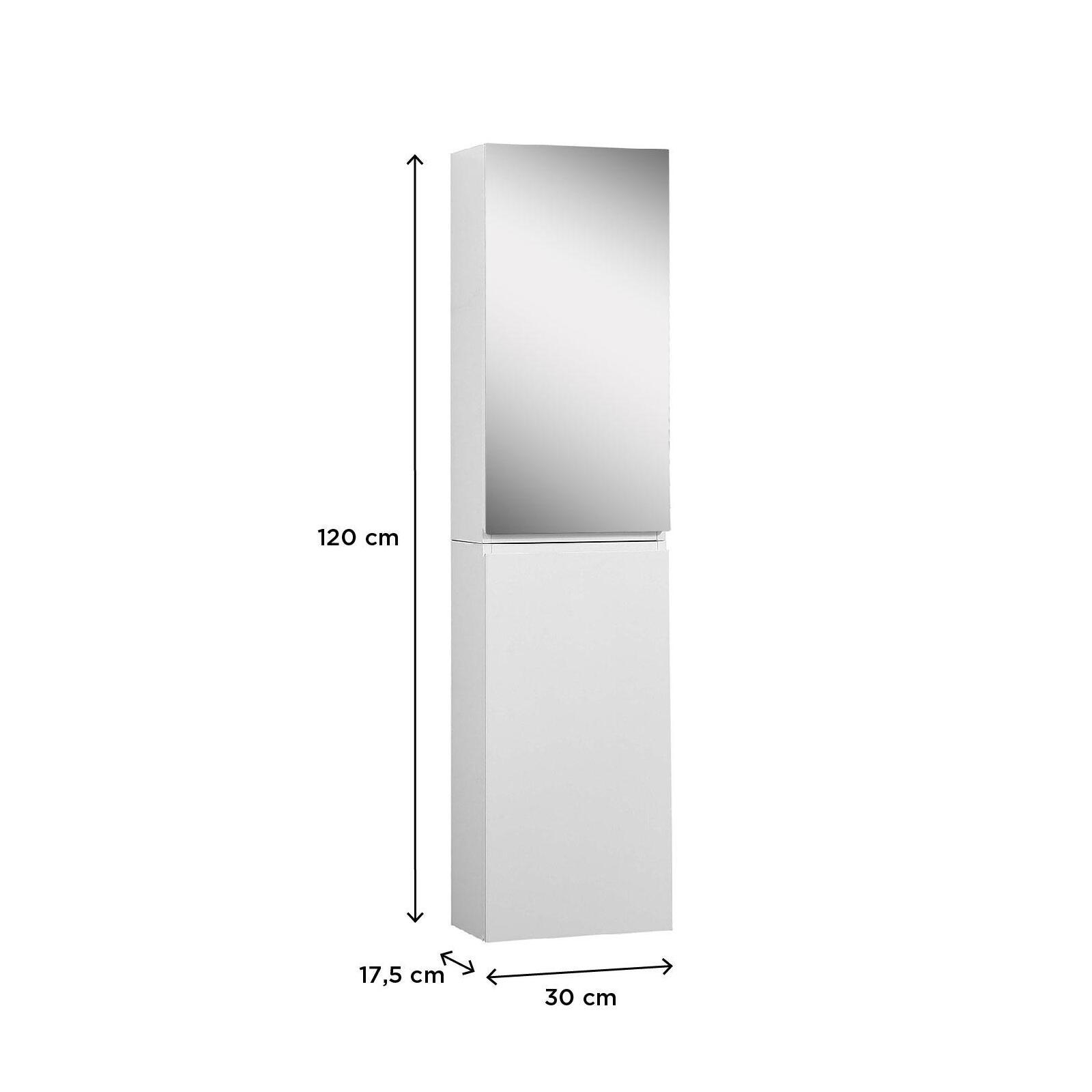 Armoire de toilette 60cm décor chêne porte + miroir
