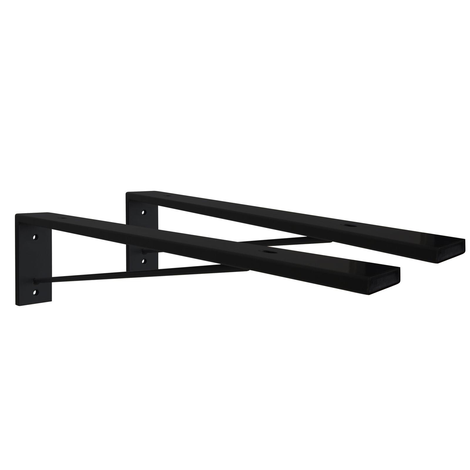 Équerre de fixation Invisible WILL - Lot de 2 - Noir mat