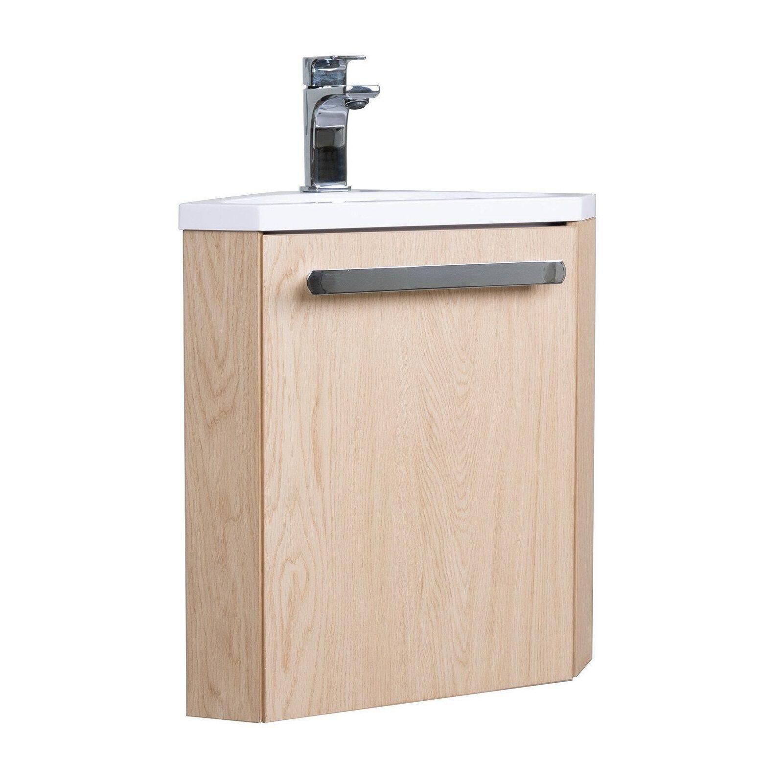 Meuble lave-mains d'angle décor chêne SKINO