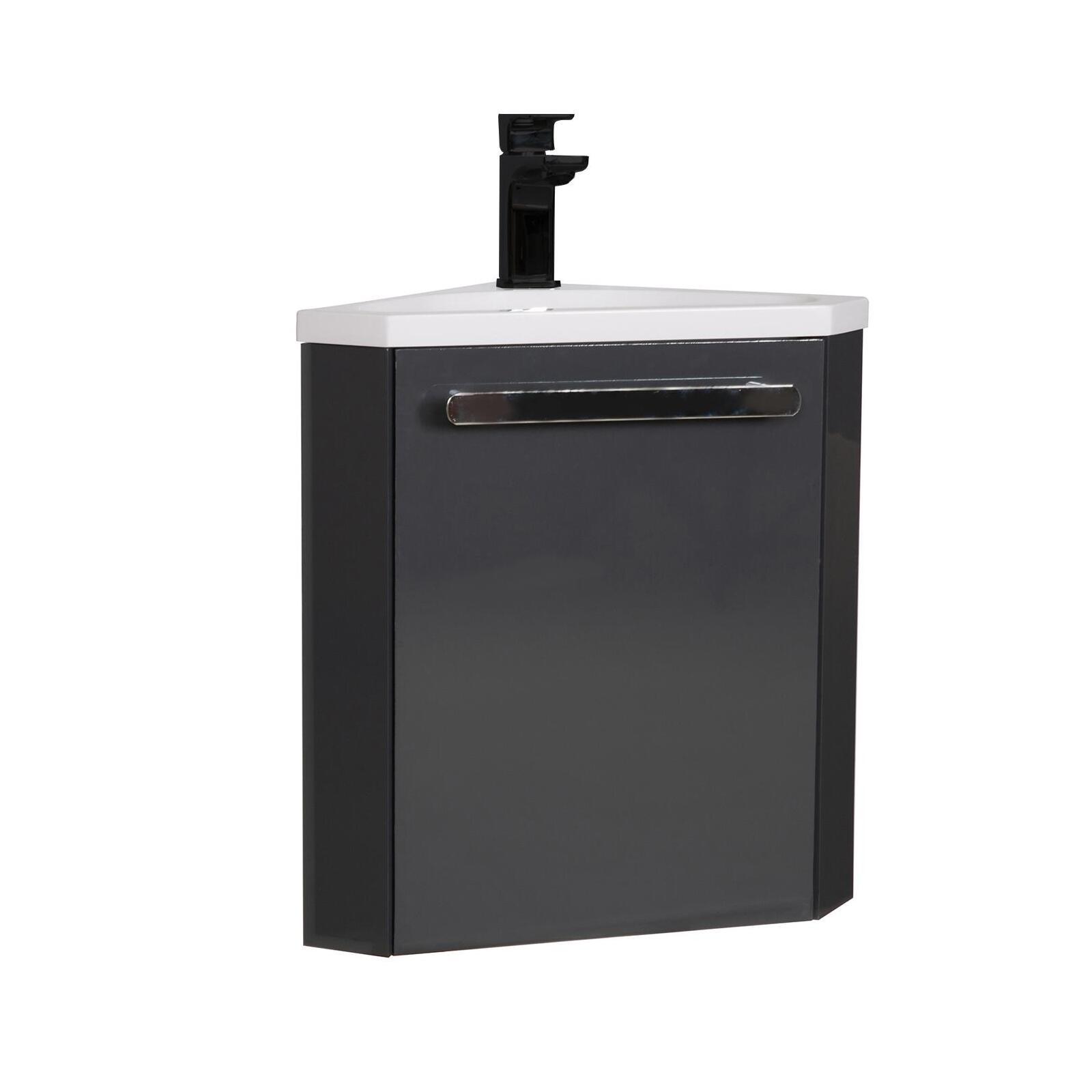 Meuble lave-mains d'angle décor chêne SKINO