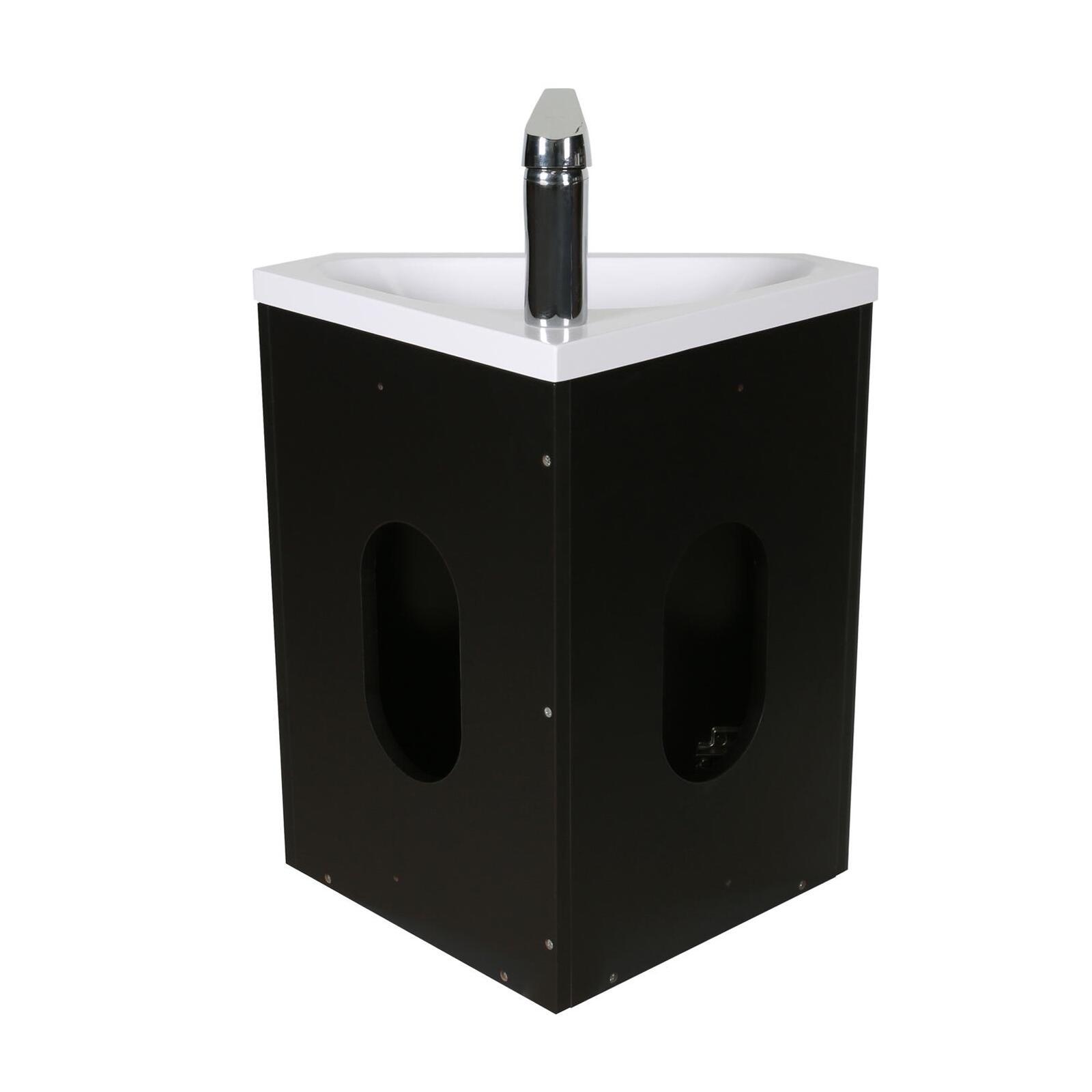 Meuble lave-mains d'angle décor chêne SKINO