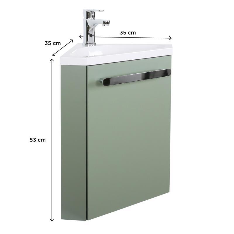 Meuble lave-mains d'angle décor chêne SKINO