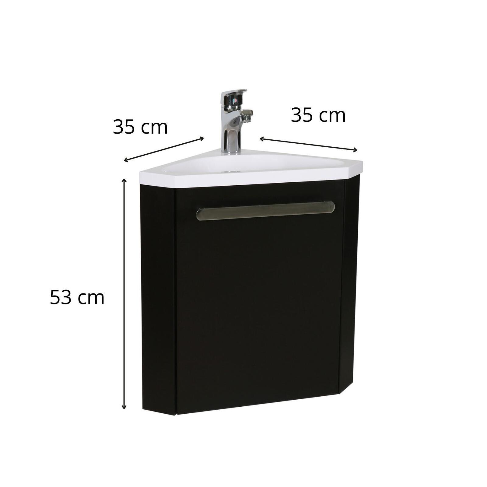 Meuble lave-mains d'angle décor chêne SKINO