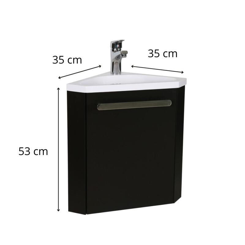 Meuble lave-mains d'angle décor chêne SKINO