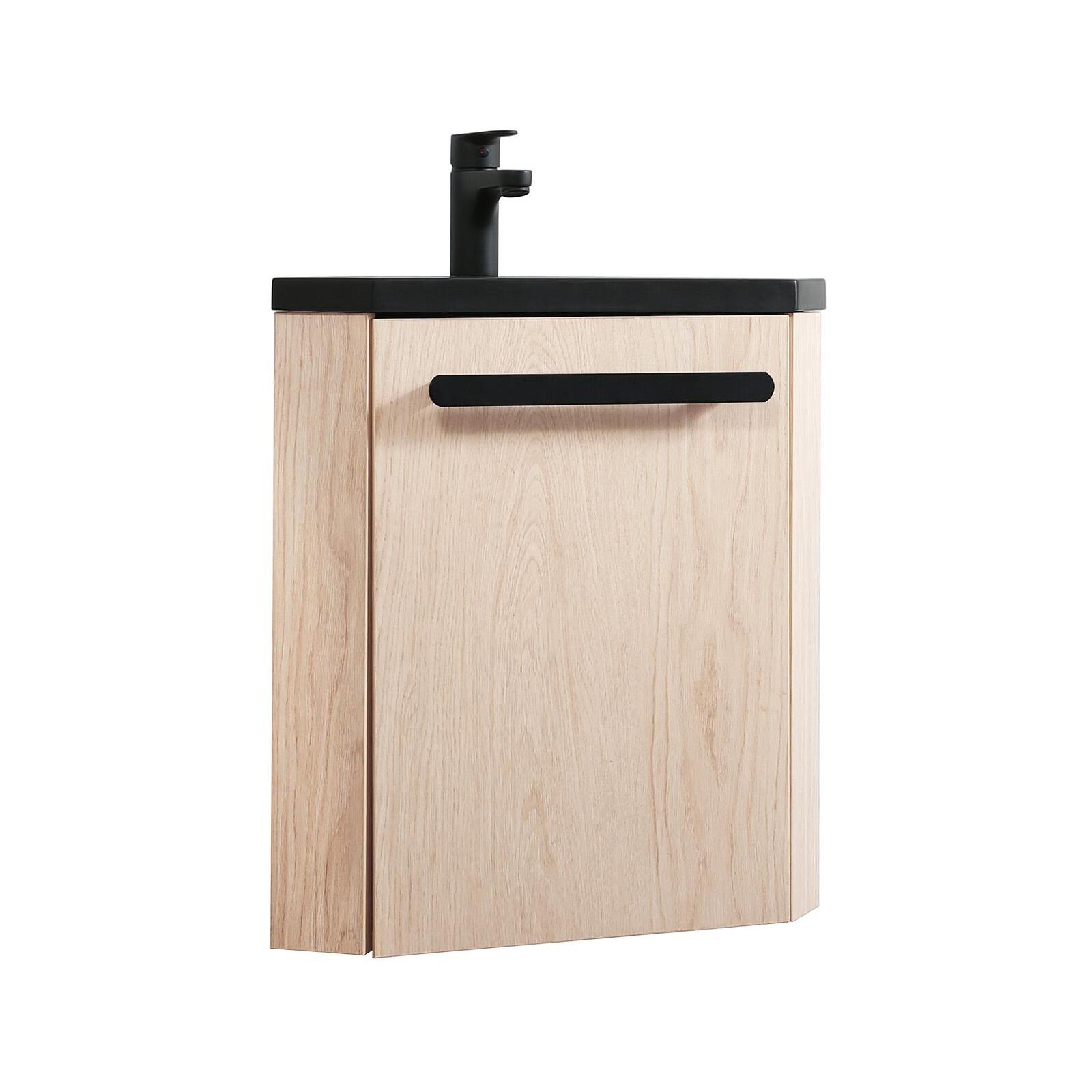 Meuble lave-mains d'angle décor chêne SKINO