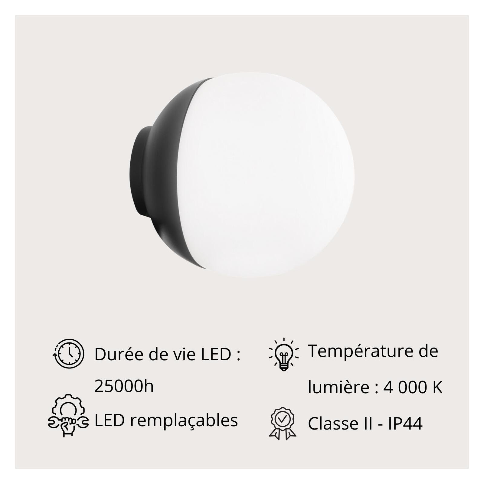 Spot LED noir 9 cm SCARLETT