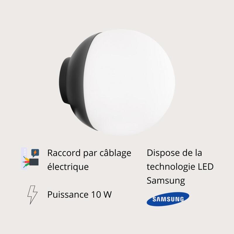 Spot LED noir 9 cm SCARLETT