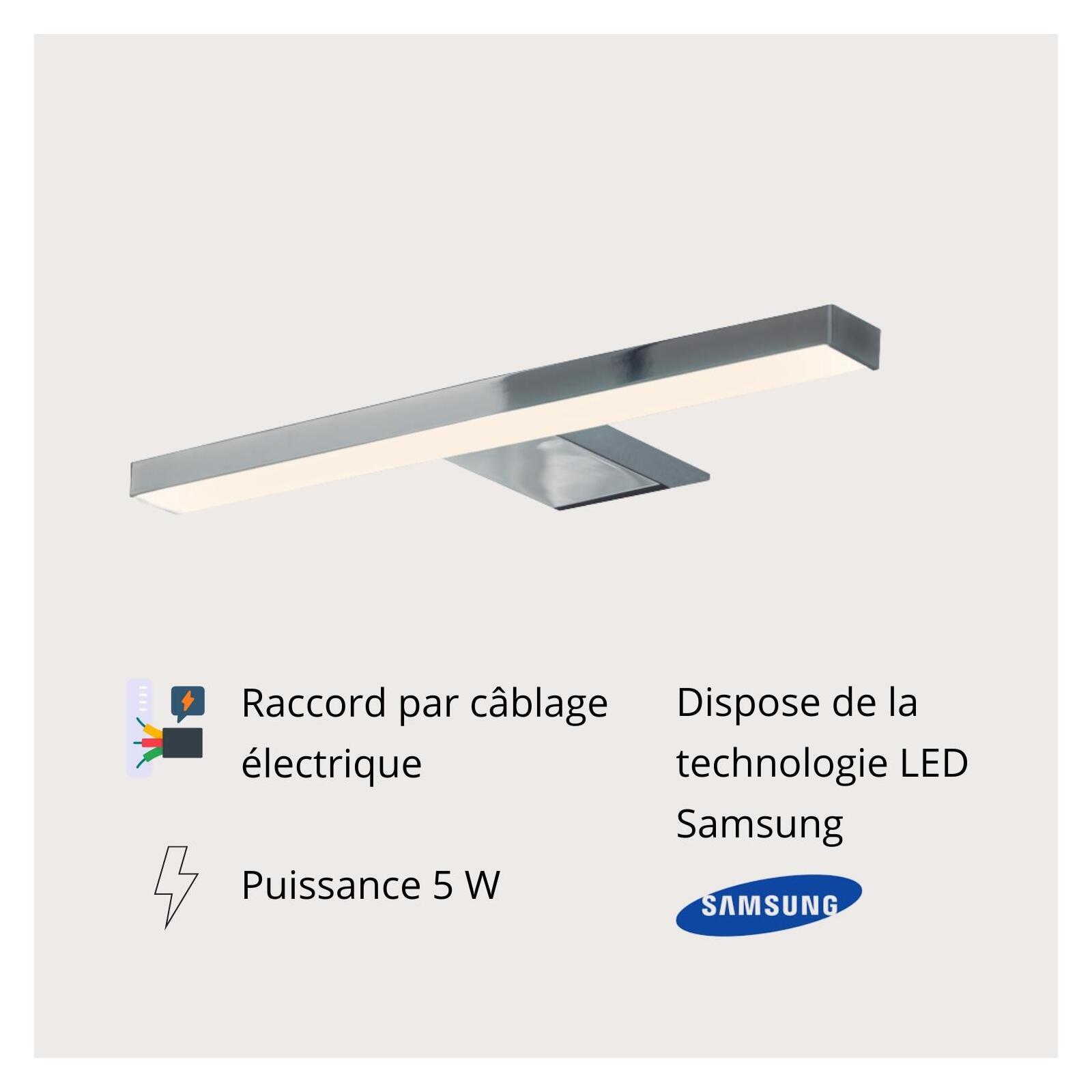 Spot LED chromé 25 cm SARAY