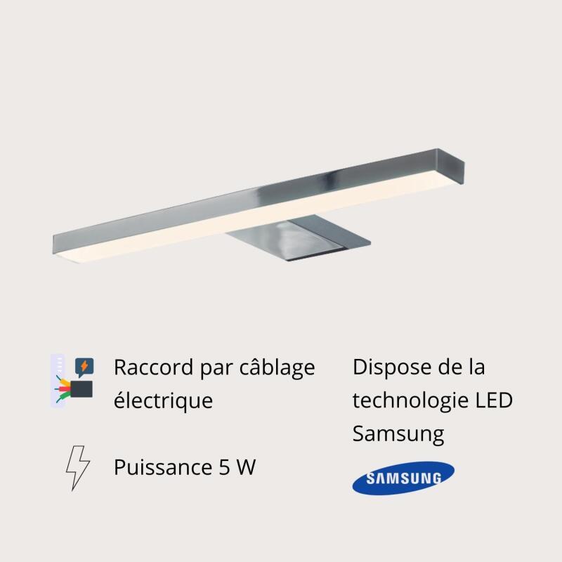 Spot LED chromé 25 cm SARAY