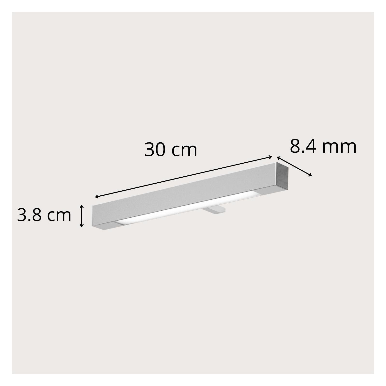 Spot LED chromé rectangulaire  en plastique 30cm