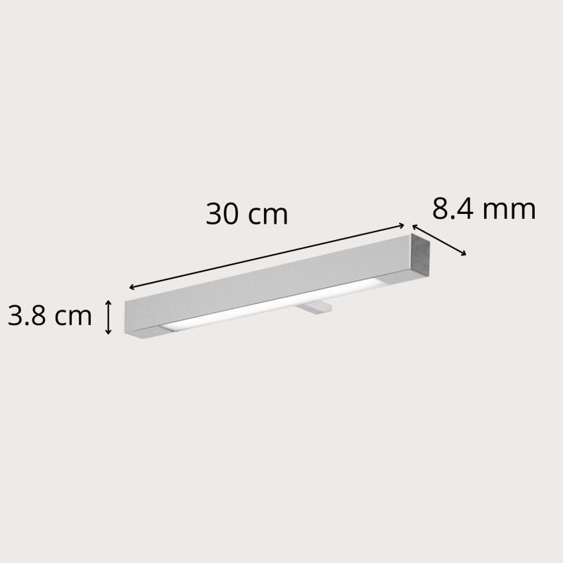 Spot LED chromé rectangulaire  en plastique 30cm