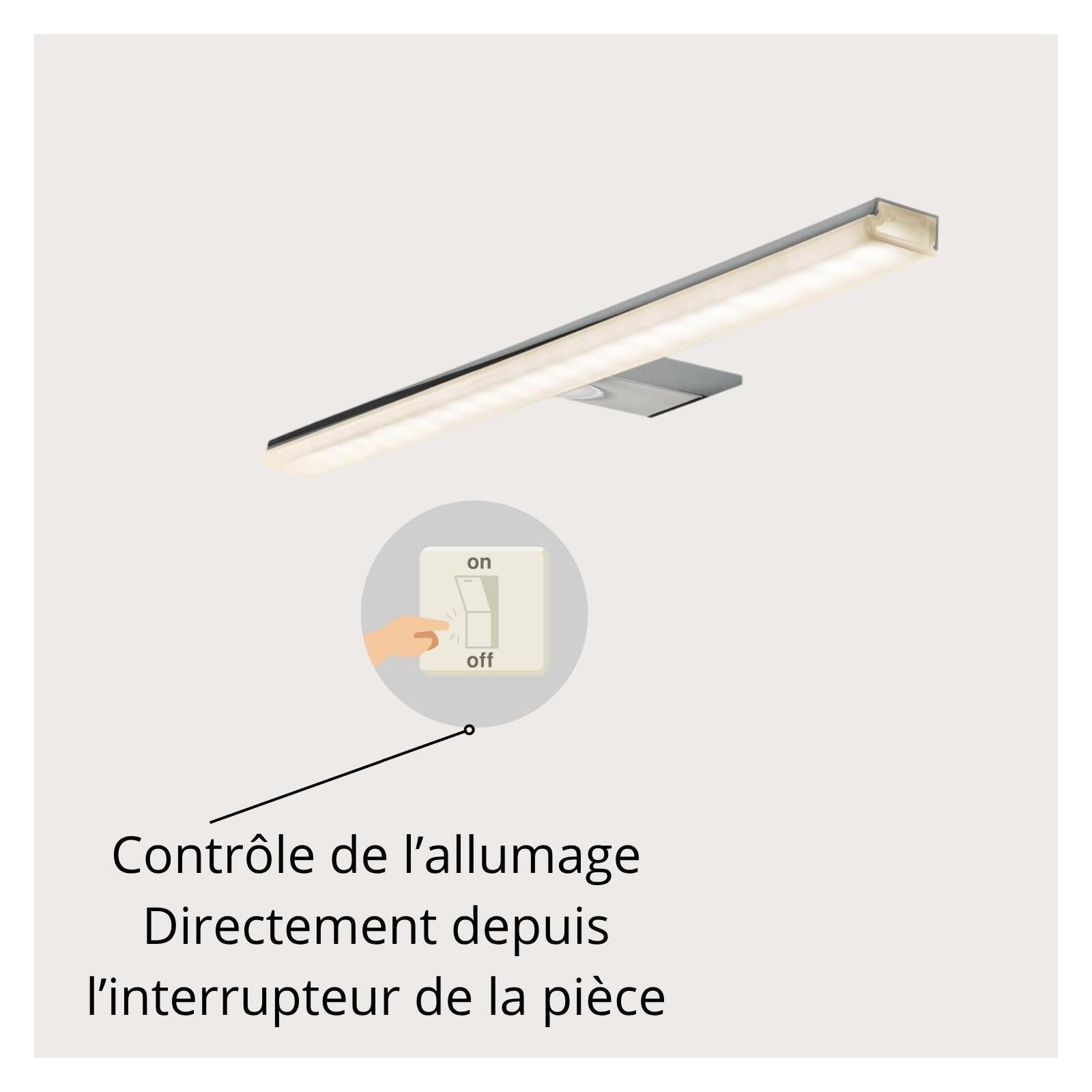 Spot LED pour miroir an aluminium 45,8cm