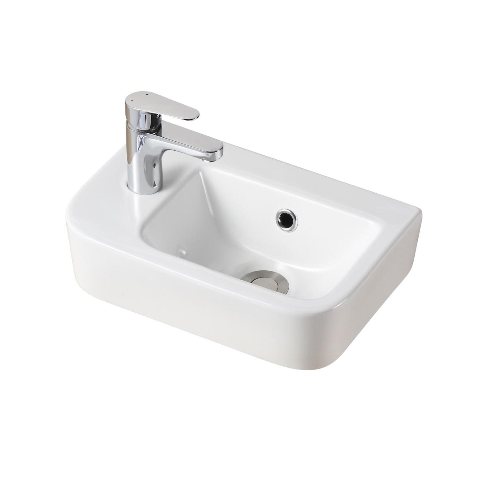 Vasque à poser ou à suspendre rectangle en céramique 43x26,5cm