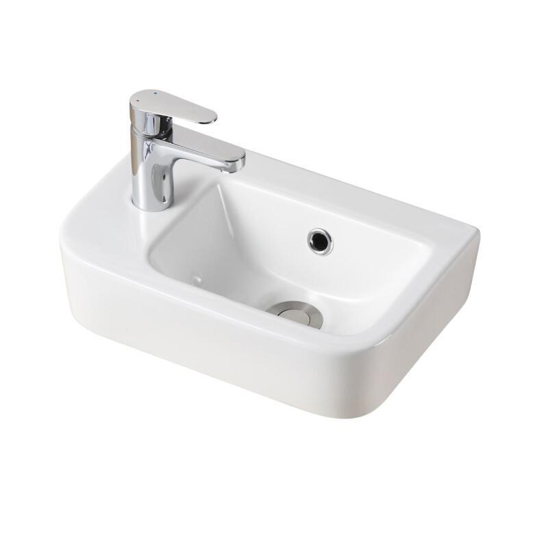 Vasque à poser ou à suspendre rectangle en céramique 43x26,5cm