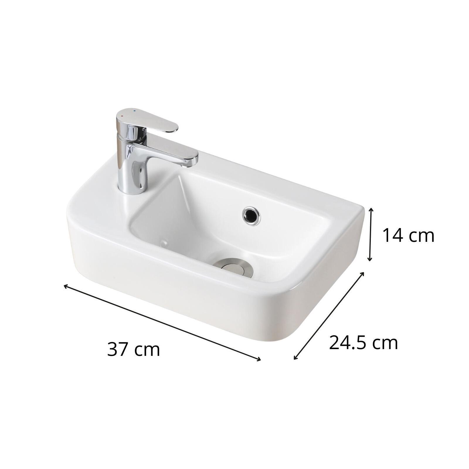 Vasque à poser ou à suspendre rectangle en céramique 43x26,5cm