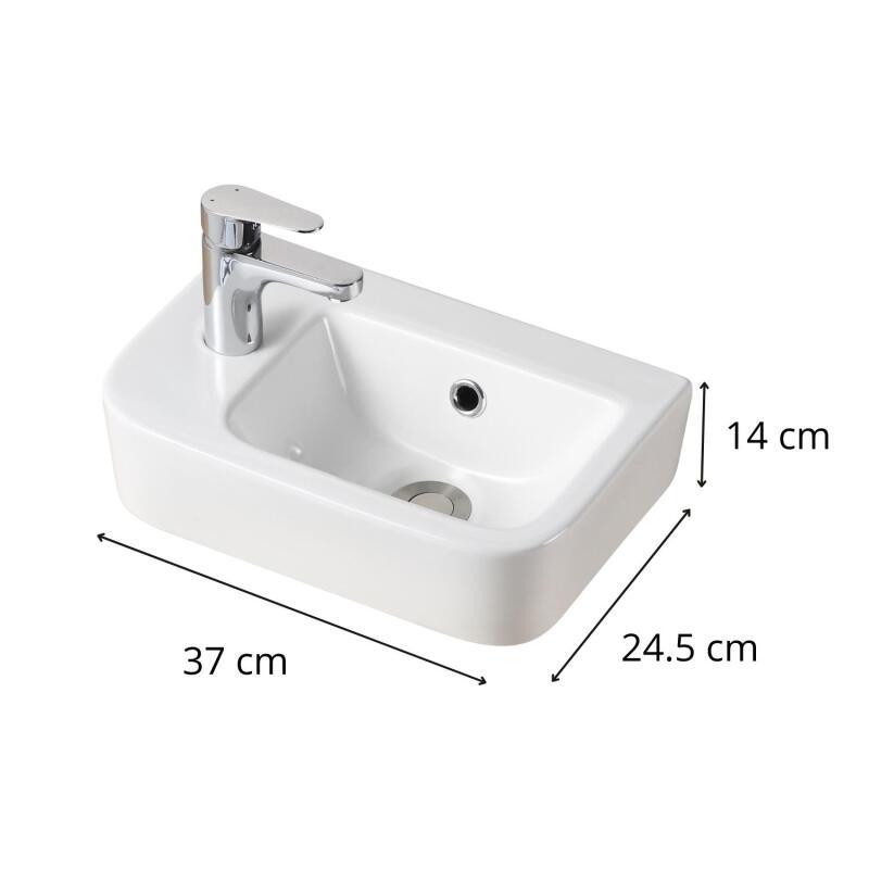 Vasque à poser ou à suspendre rectangle en céramique 43x26,5cm