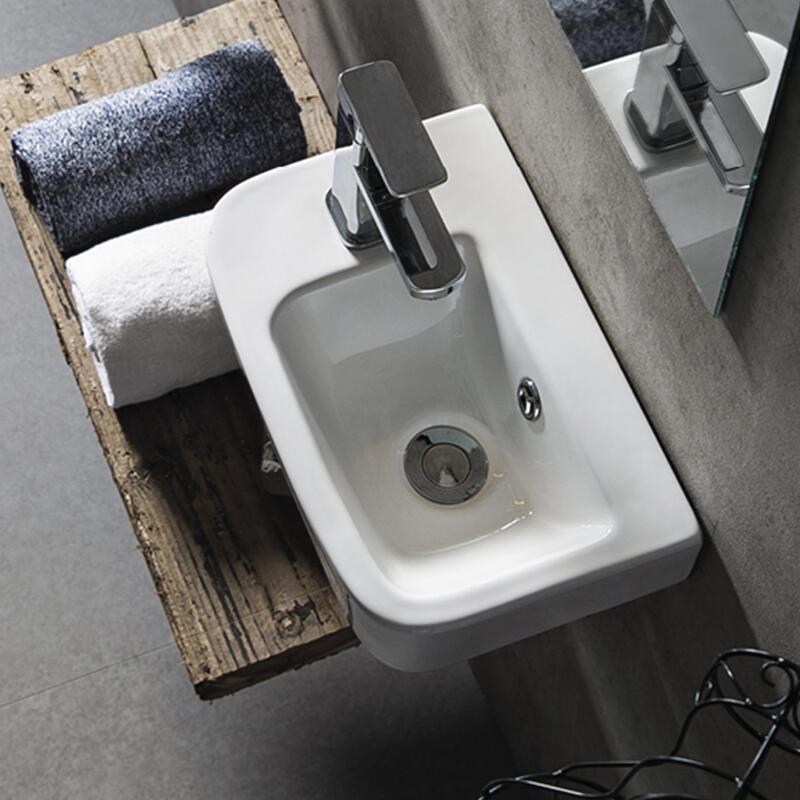 Vasque à poser ou à suspendre rectangle en céramique 43x26,5cm