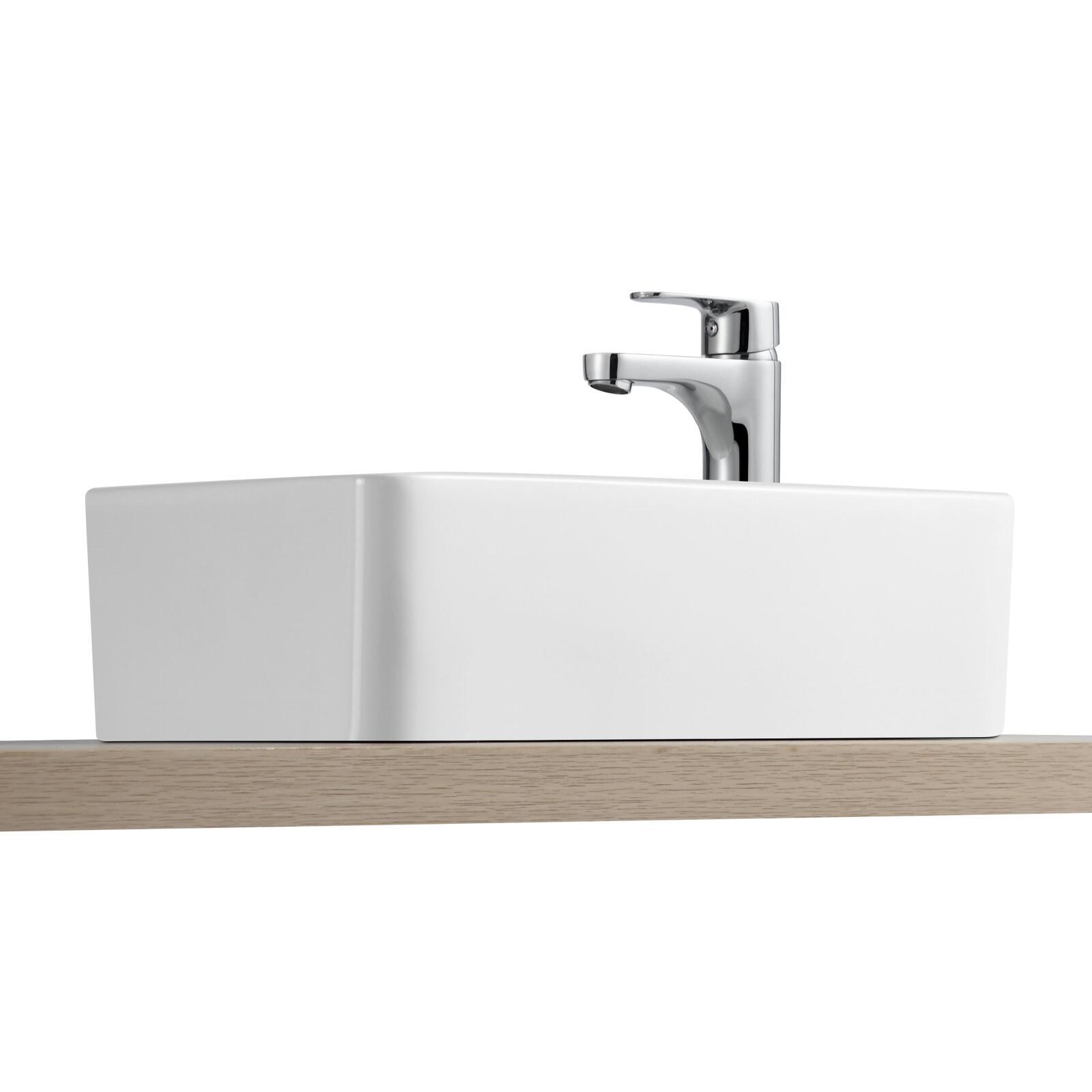 Vasque à poser ou à suspendre rectangle en céramique 43x26,5cm