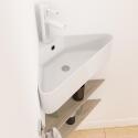 Vasque à suspendre d'angle en céramique blanche 42,5cm