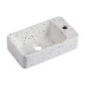 Vasque lave-mains à suspendre rectangle en terrazzo 45x28cm