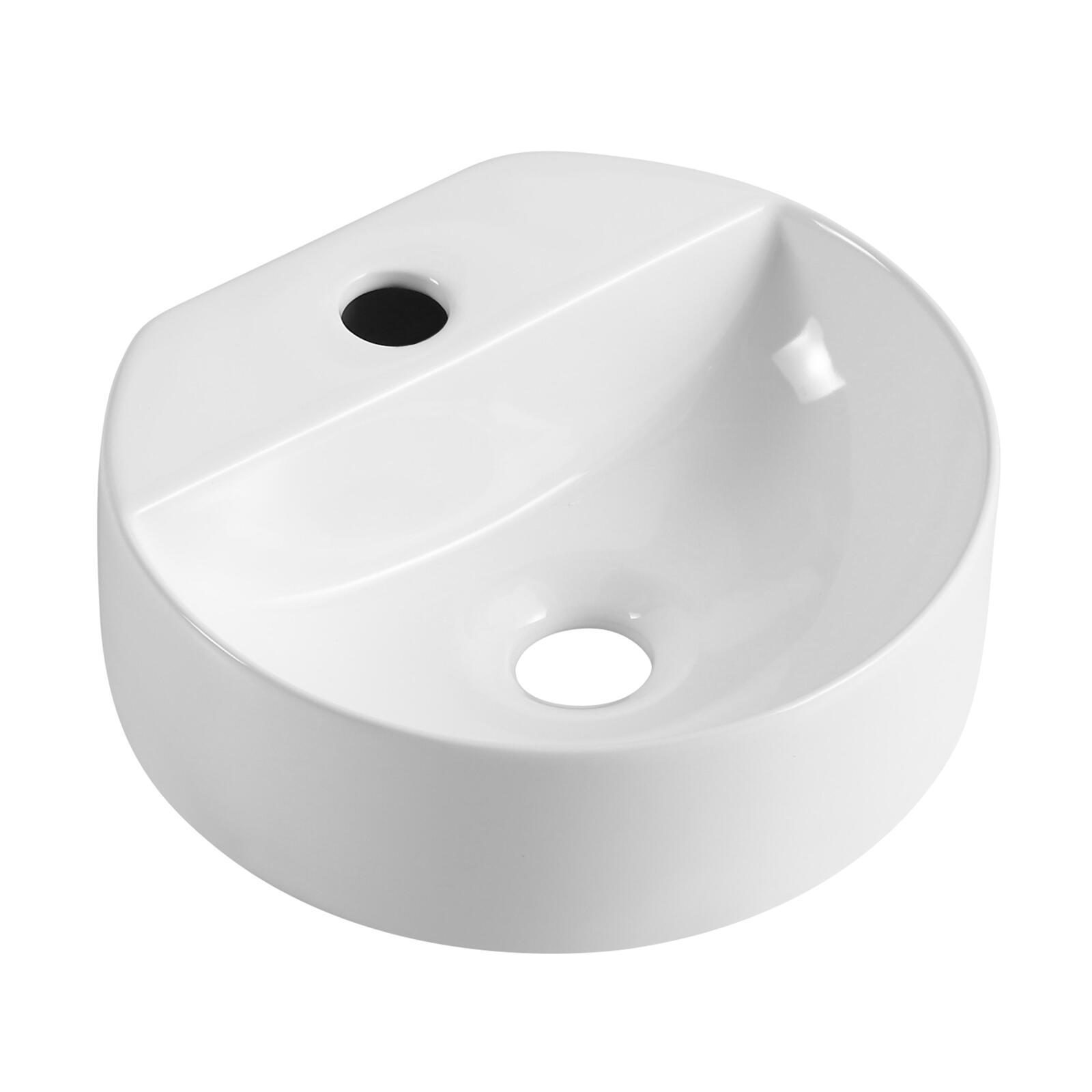 Vasque lave-mains à suspendre ronde en céramique Vasque lave-mains à suspendre ronde en céramique