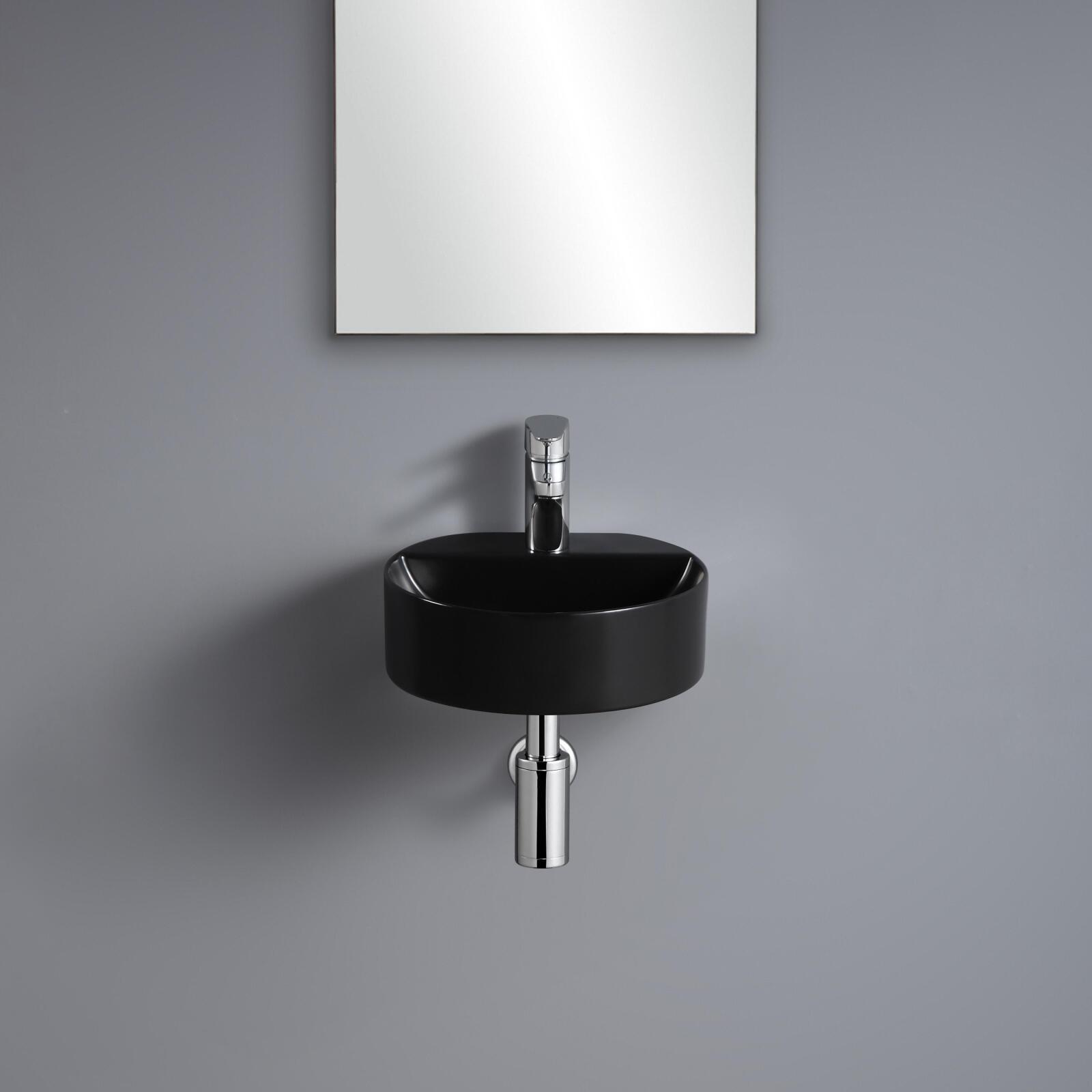 Vasque lave-mains à suspendre ronde en céramique