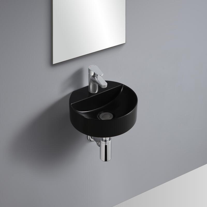 Vasque lave-mains à suspendre ronde en céramique