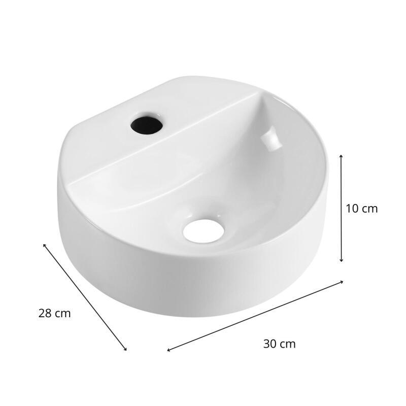 Vasque lave-mains à suspendre ronde en céramique