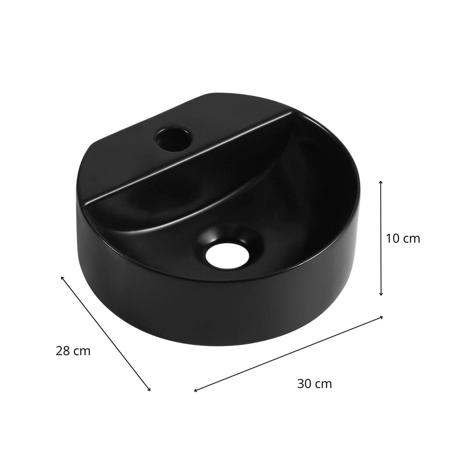 Vasque lave-mains à suspendre ronde en céramique