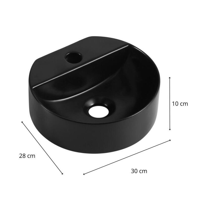 Vasque lave-mains à suspendre ronde en céramique