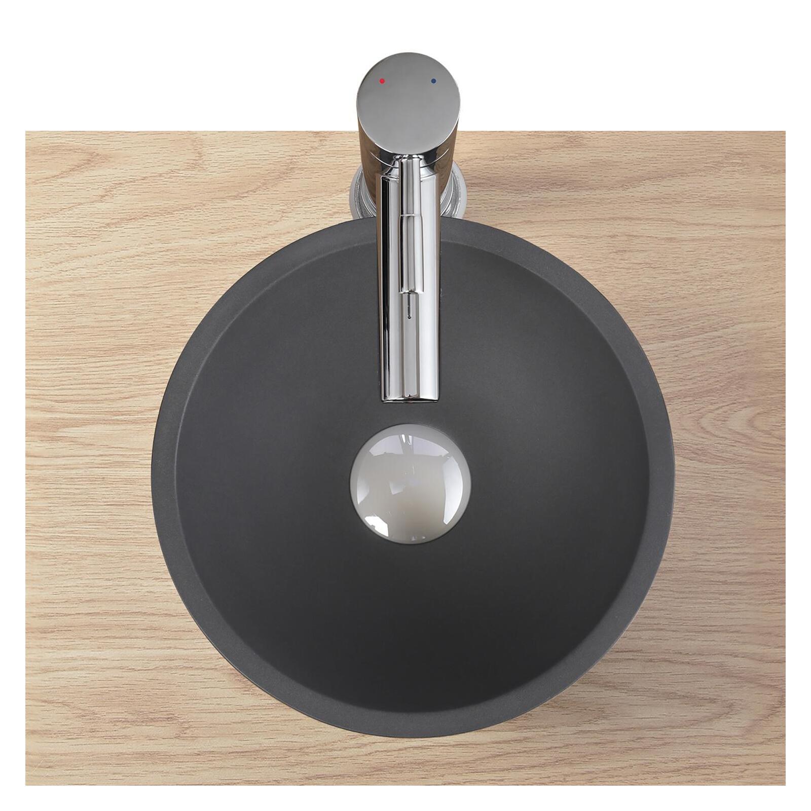 Vasque lave-mains à poser ronde en béton gris 26cm Vasque lave-mains à poser ronde en béton gris 26cm