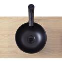 Vasque lave-mains à poser ronde en céramique noir 26cm